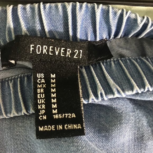 FOREVER 21 Strapless Chambray Jumpsuit - Picture 8 of 8